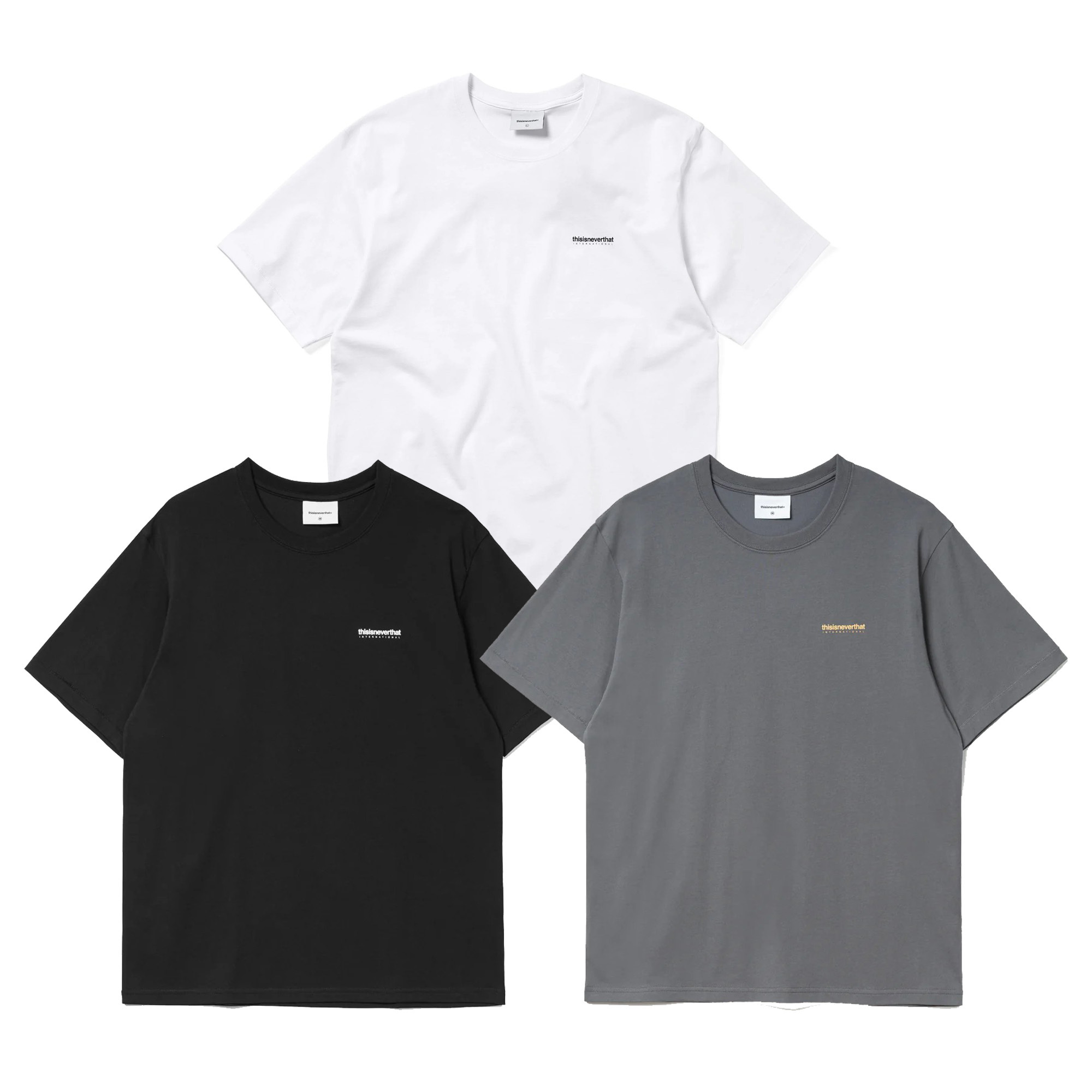 Thisisneverthat INTL.Logo Tee 白 / 深灰 / 黑 短袖 TN251TTSST39