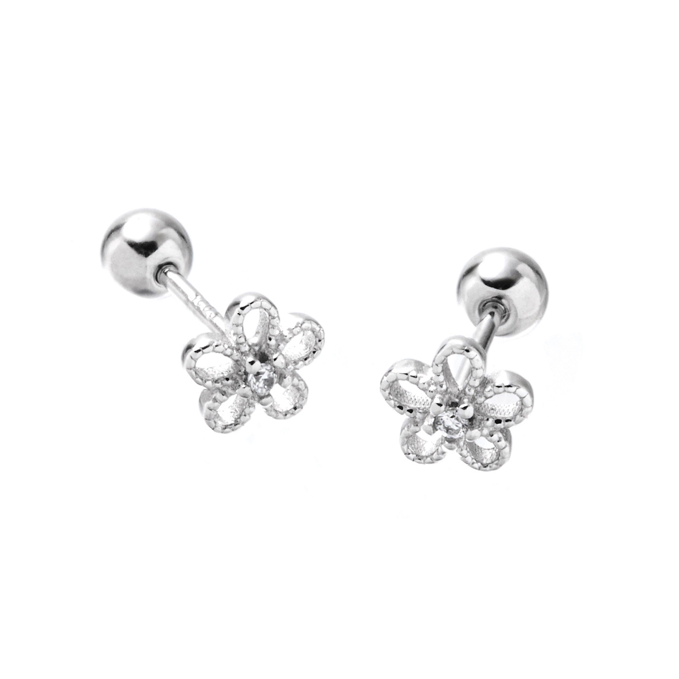 純銀,小花,轉珠,耳環,平價飾品