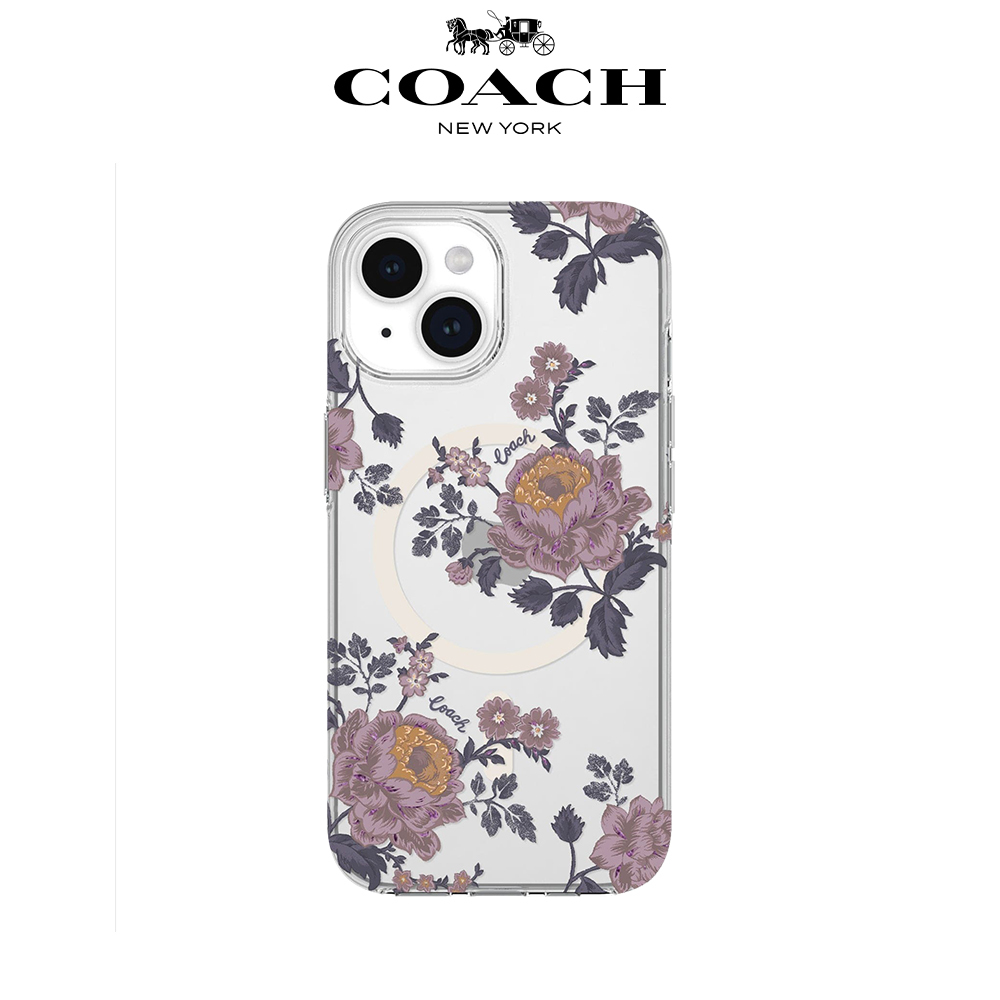 【COACH】iPhone 15系列 MagSafe/無MagSafe 手機殼 牡丹