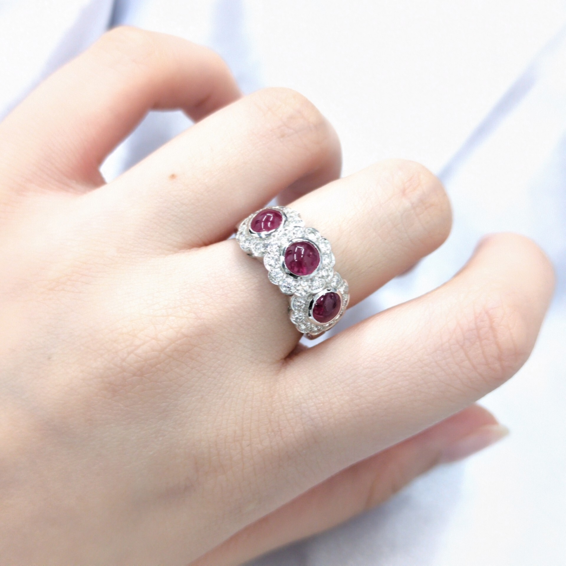 18K White Gold 1.83ct Ruby and Diamond Ring