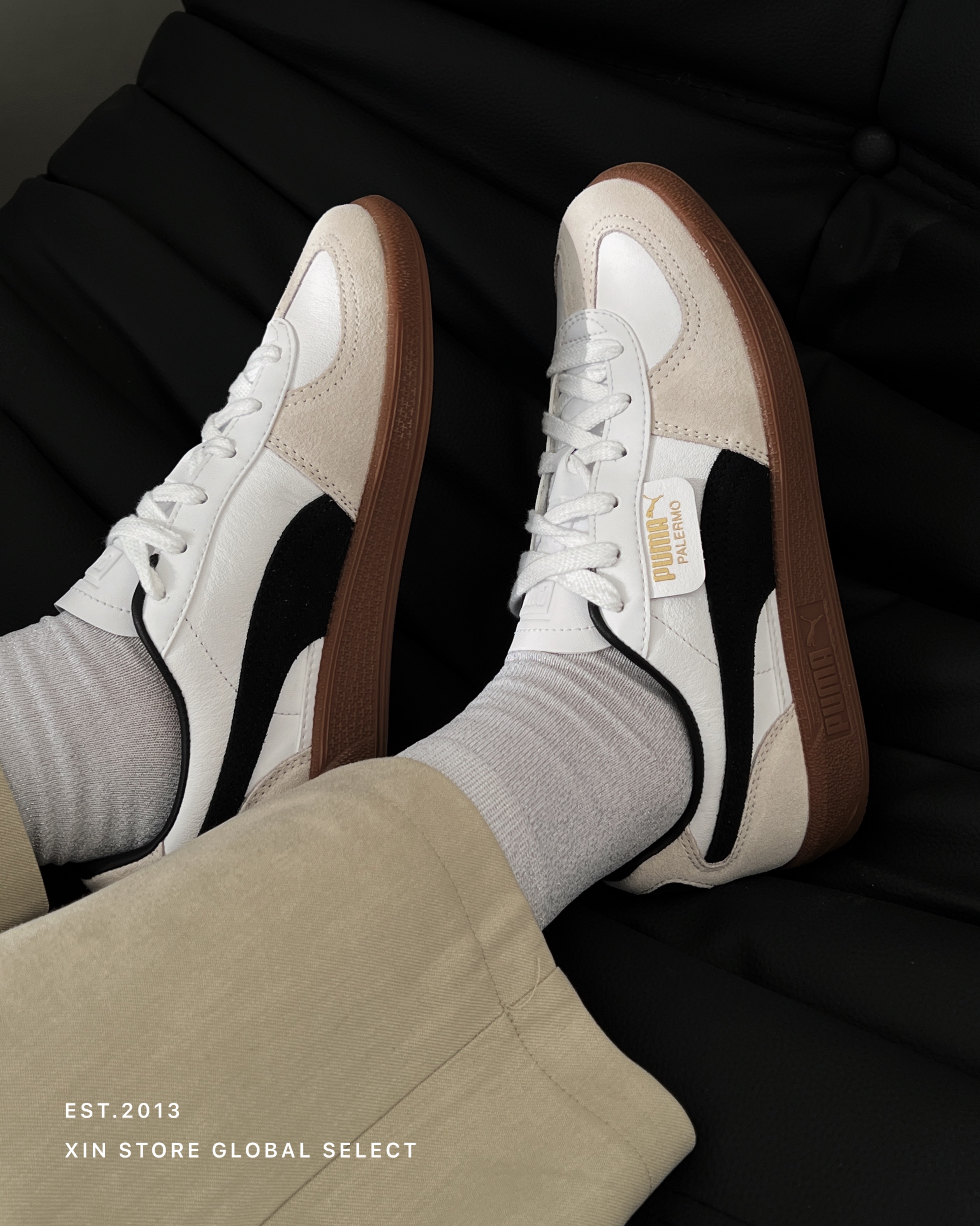 【現貨】Puma Palermo 德訓鞋 焦糖底 麂皮 奶油米黑