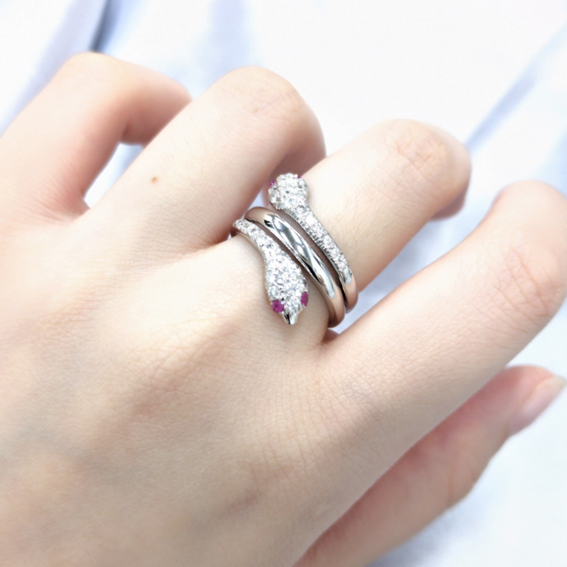 18K White Gold 0.46ct Diamond and Ruby Ring