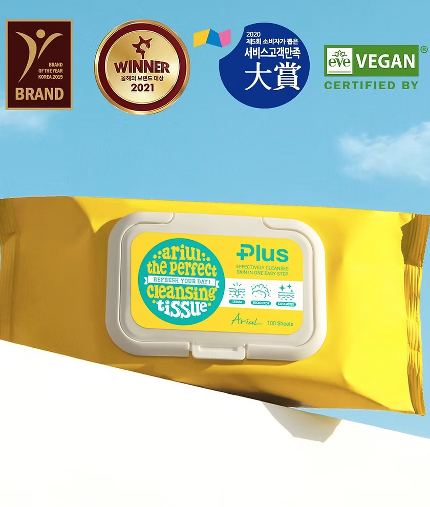Ariul 【增量裝】極淨舒壓卸妝棉巾 100Pcs 卸妝+保濕/皮膚保護 二合一效果。到期日20280110「A」