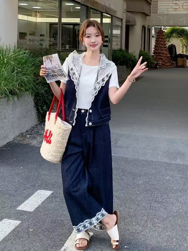 蕾絲背心套裝-現貨