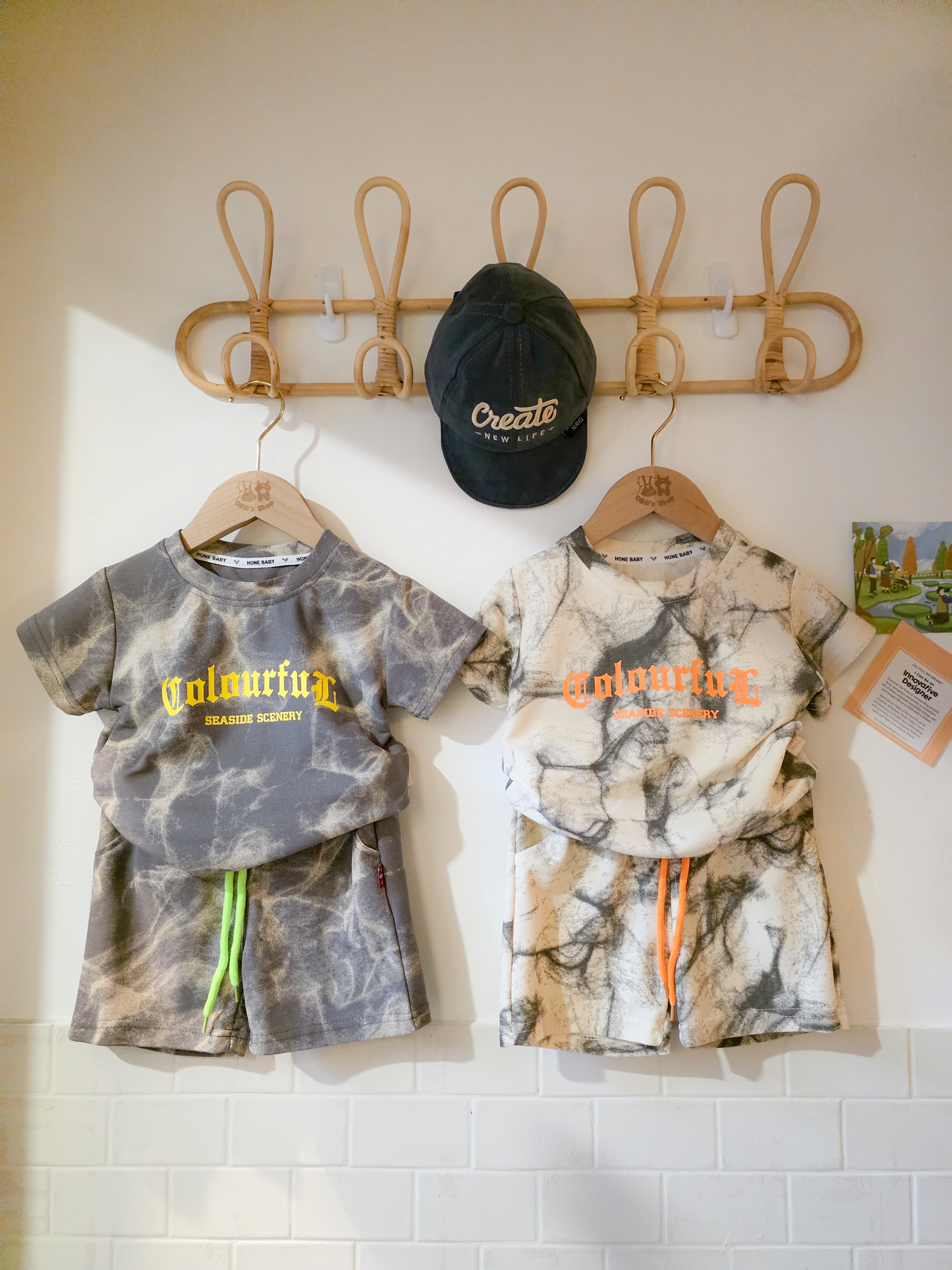 水波暈染字母 套裝2件組