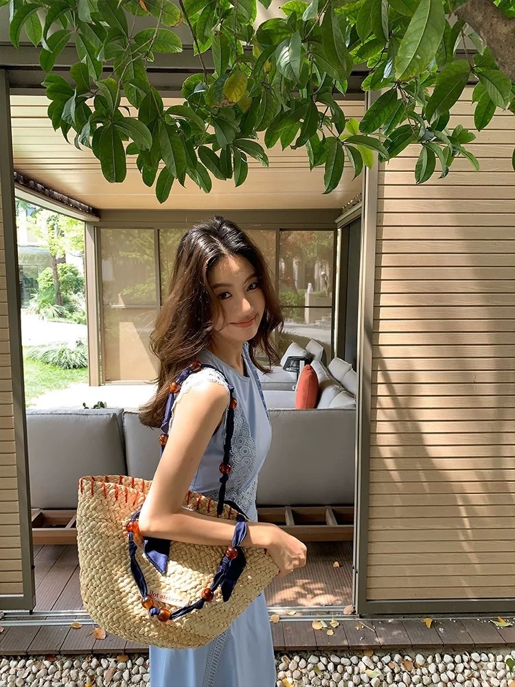 仙度瑞拉蕾絲滾邊圓領收腰傘擺長洋裝S-L (Elegant & Love)