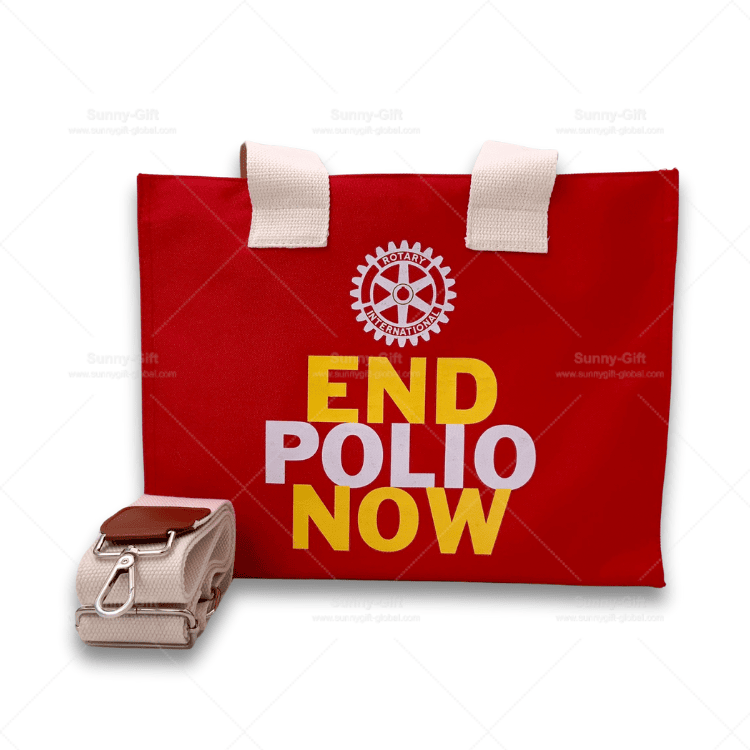 Rotary “END POLIO” Theme Canvas Tote