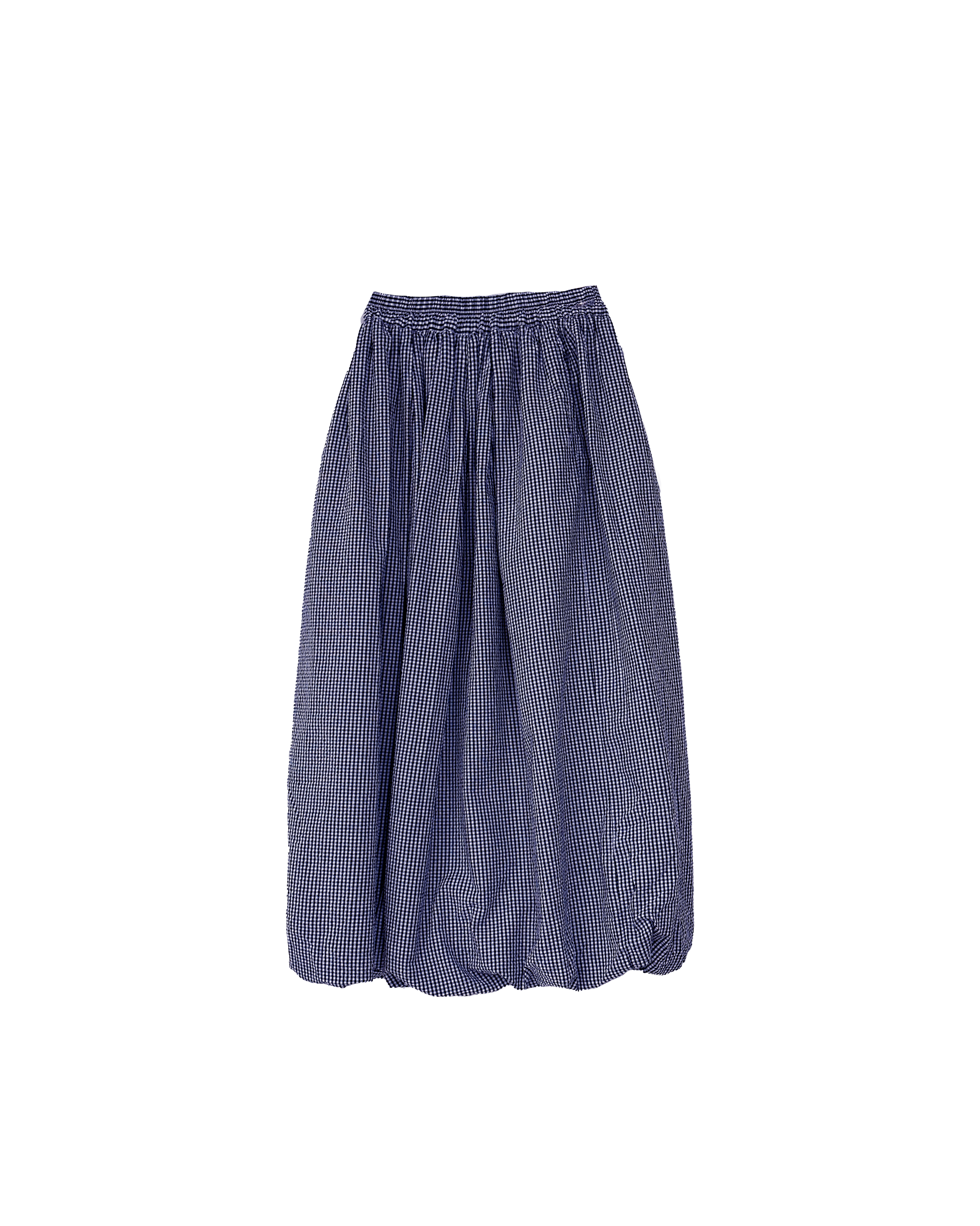 細格紋橡筋泡泡半裙