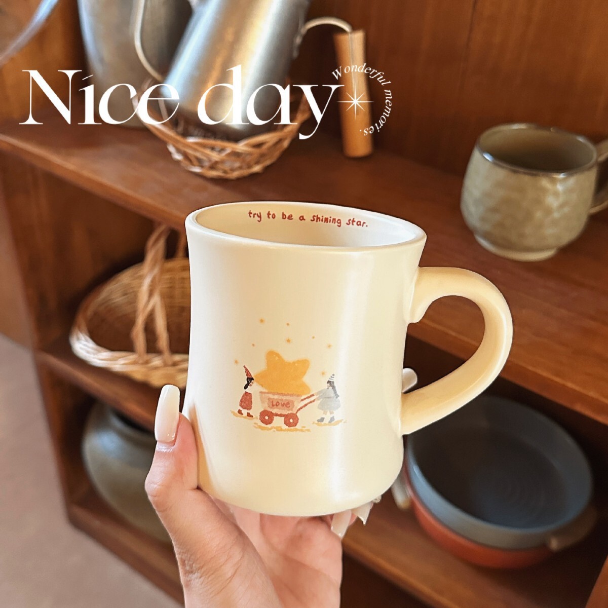 《5977》童話故事星星月亮陶瓷馬克杯380ml