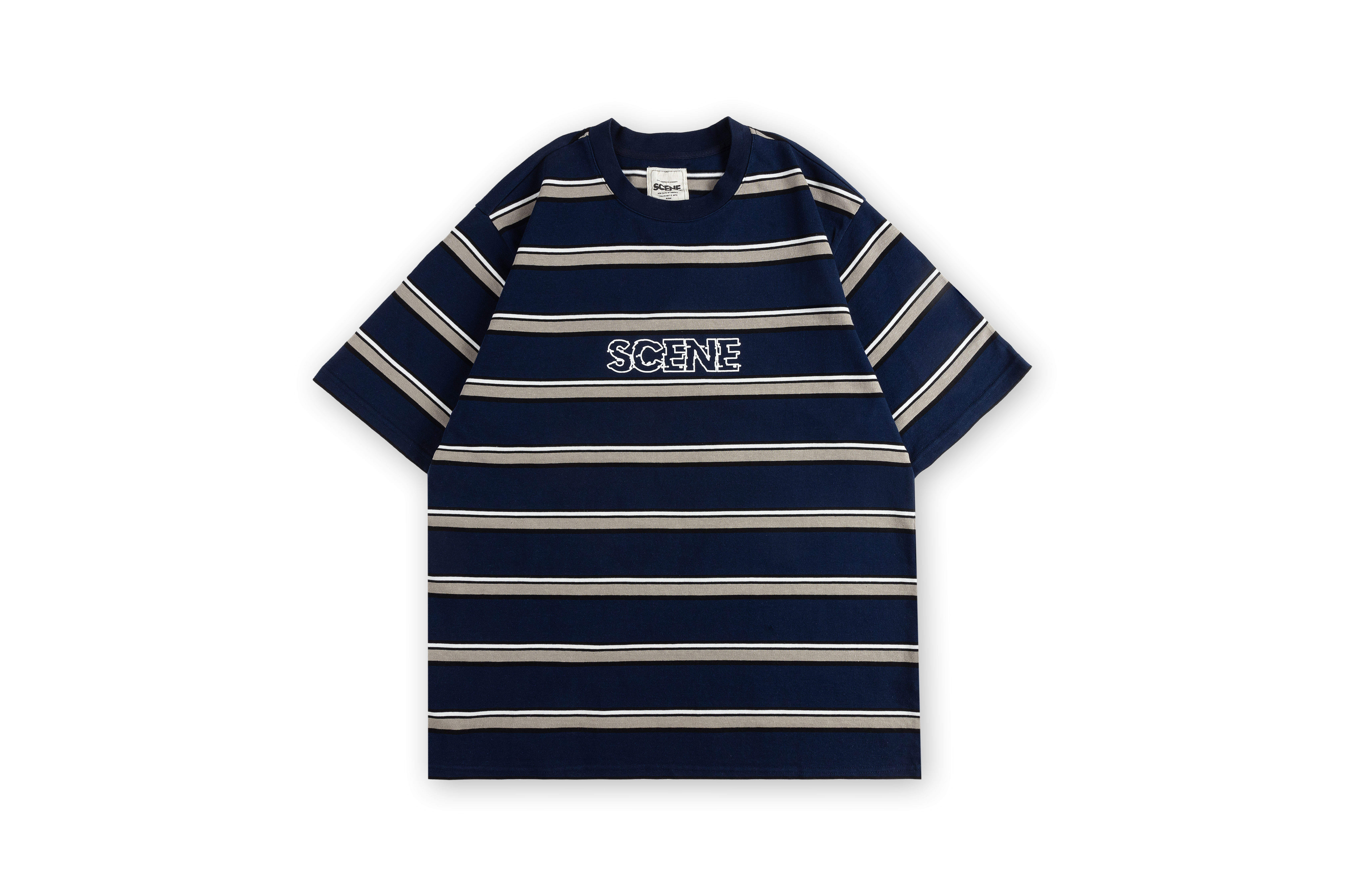 SCENE STRIPES TEE // NAVY_BLK
