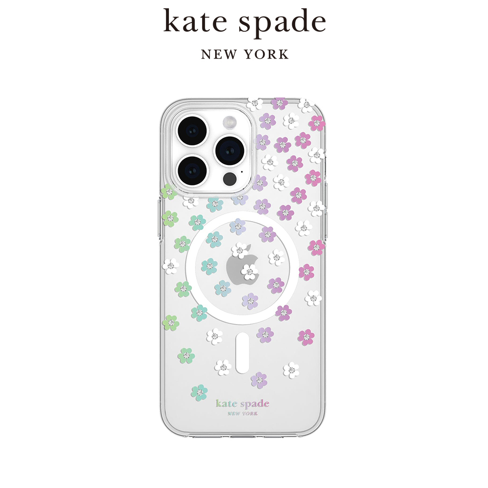 【kate spade】iPhone 15系列 MagSafe 精品手機殼 幻彩小花