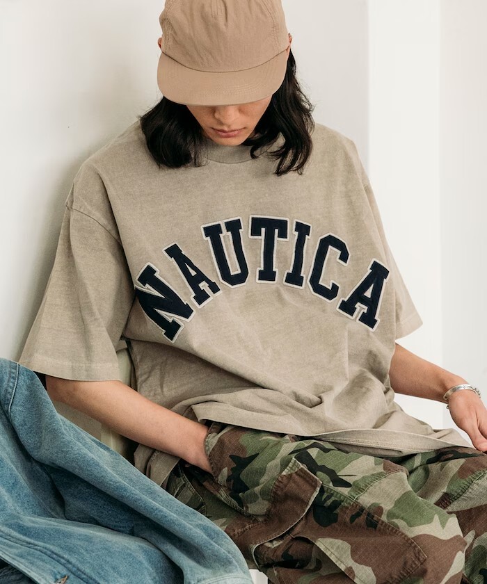 【OWN】Nautica 短袖 上衣 經典 大LOGO 水洗 復古 刷白 厚磅 落肩 不分男女 黑色 深藍 咖啡 奶茶 日本線🇯🇵
