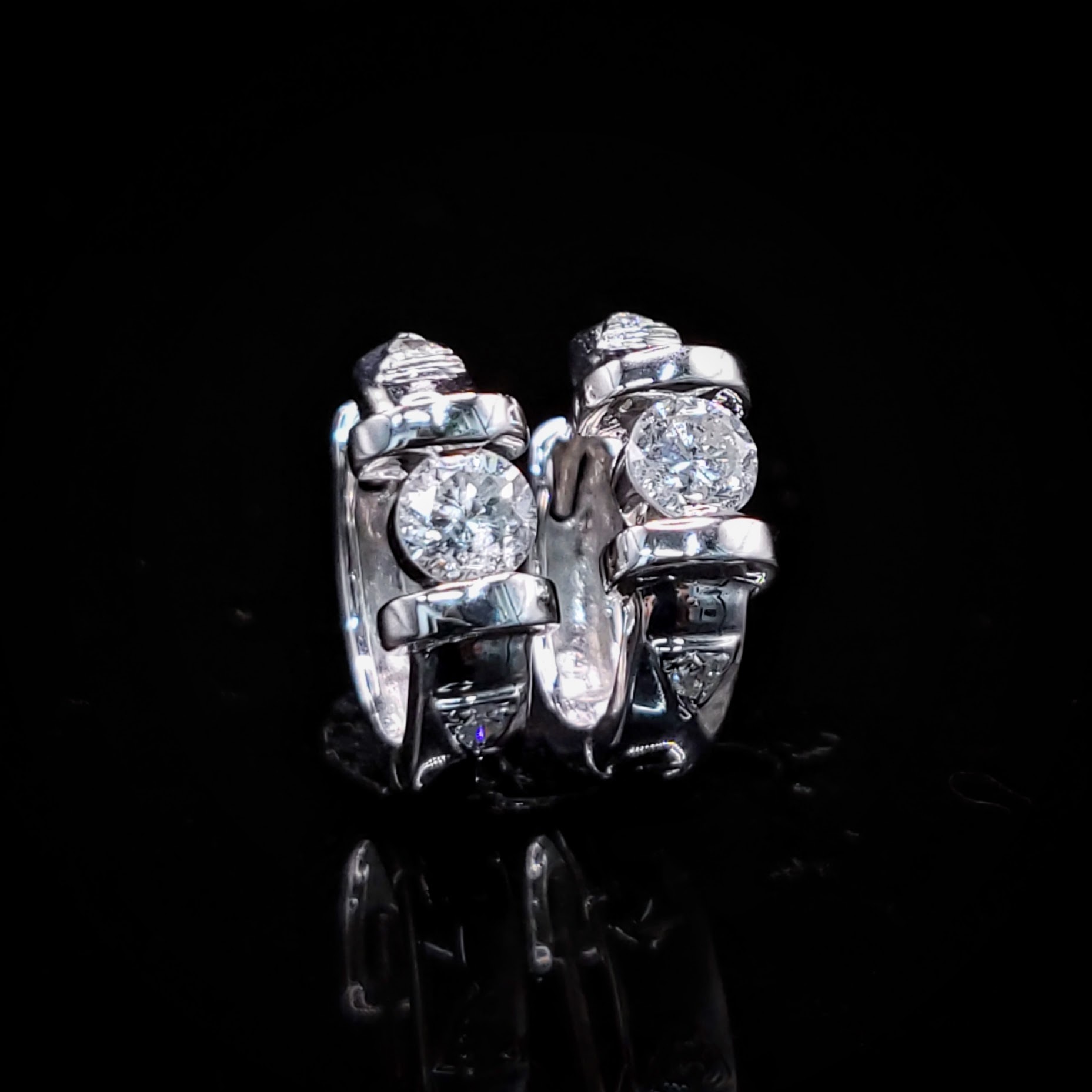 18K White Gold 0.54ct Diamond Hoop Earrings