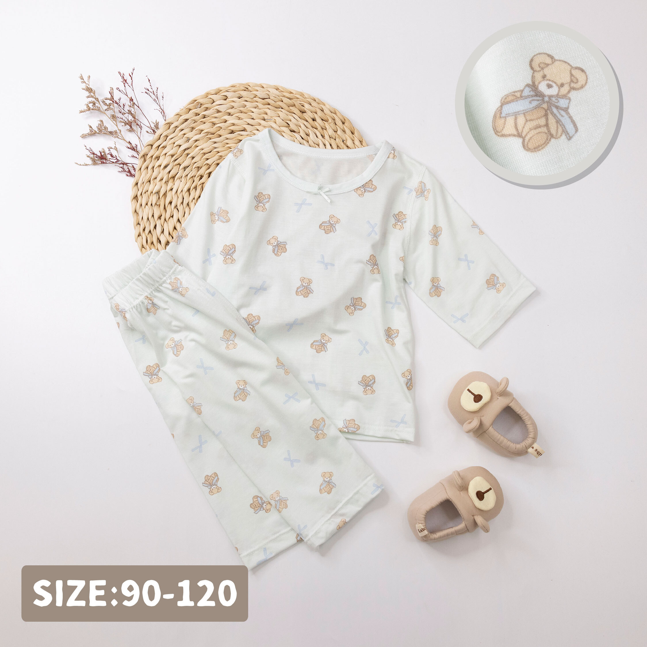 【JL0223】可愛蝴蝶結熊玩偶睡衣套裝