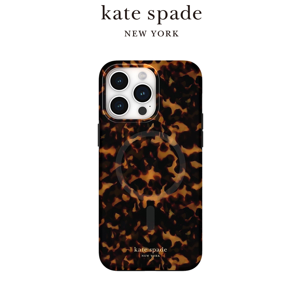 【kate spade】iPhone 15系列 MagSafe 精品手機殼 華麗玳瑁