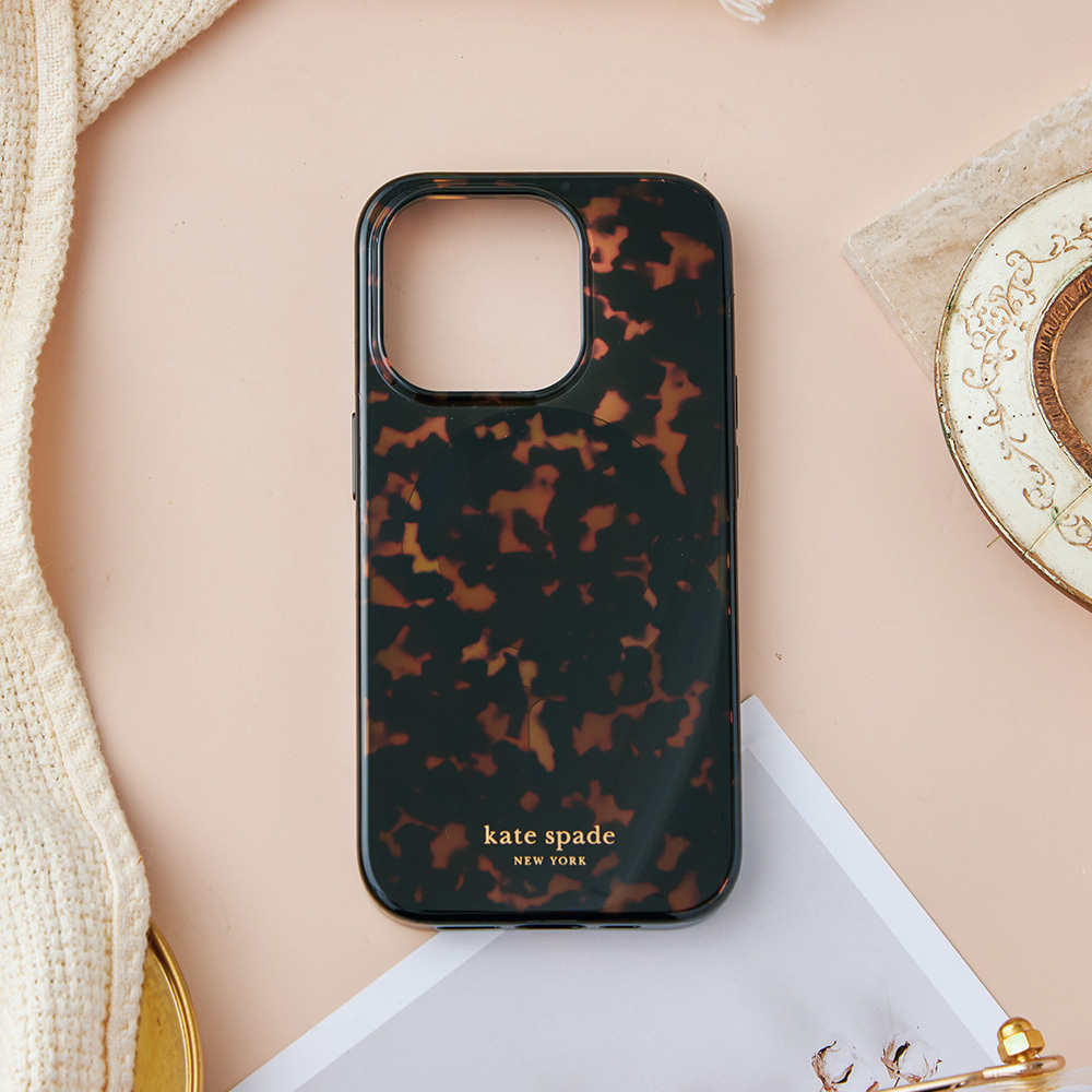 【kate spade】iPhone 15系列 MagSafe 精品手機殼 華麗玳瑁