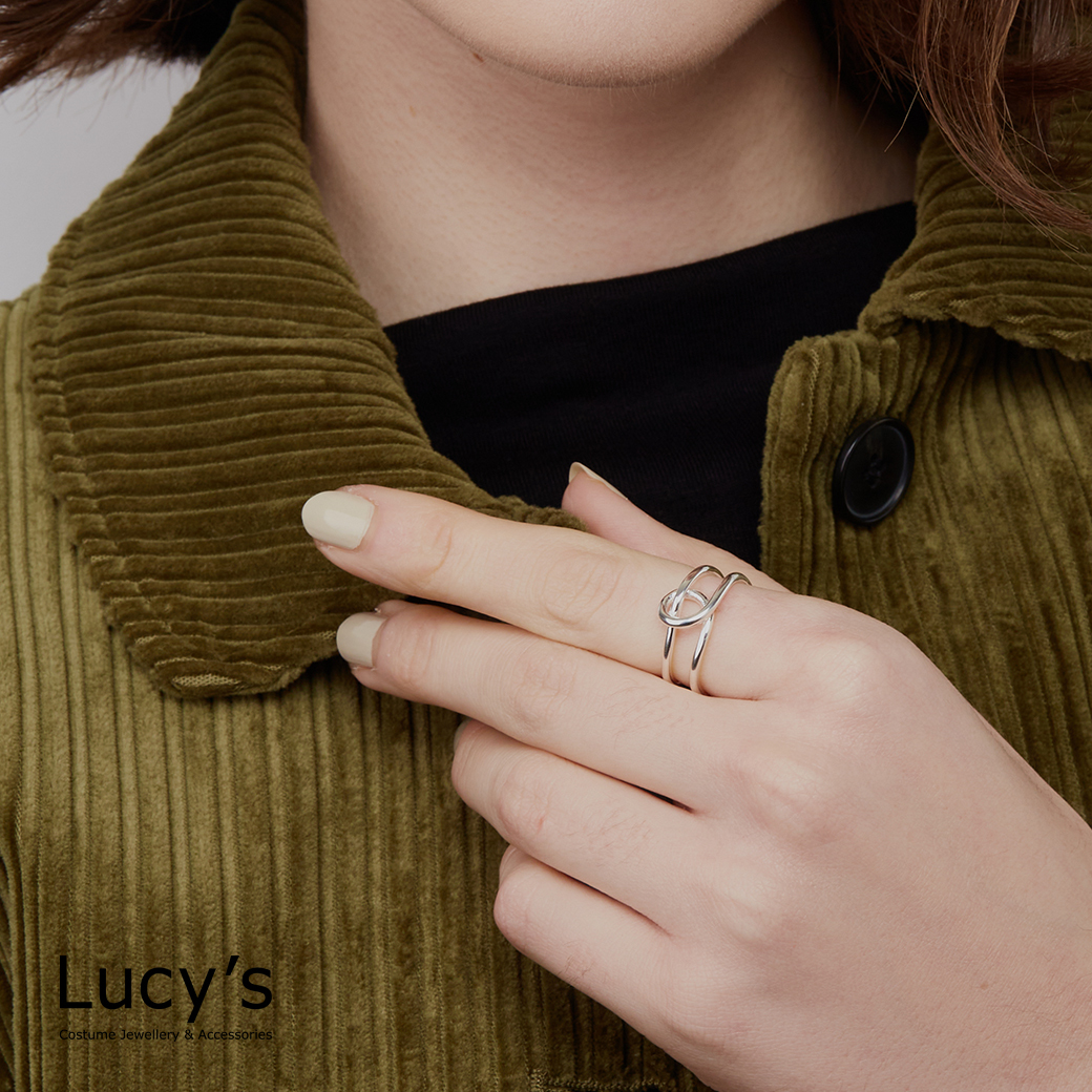 925純銀 鏤空扭結 開口戒 (113227)