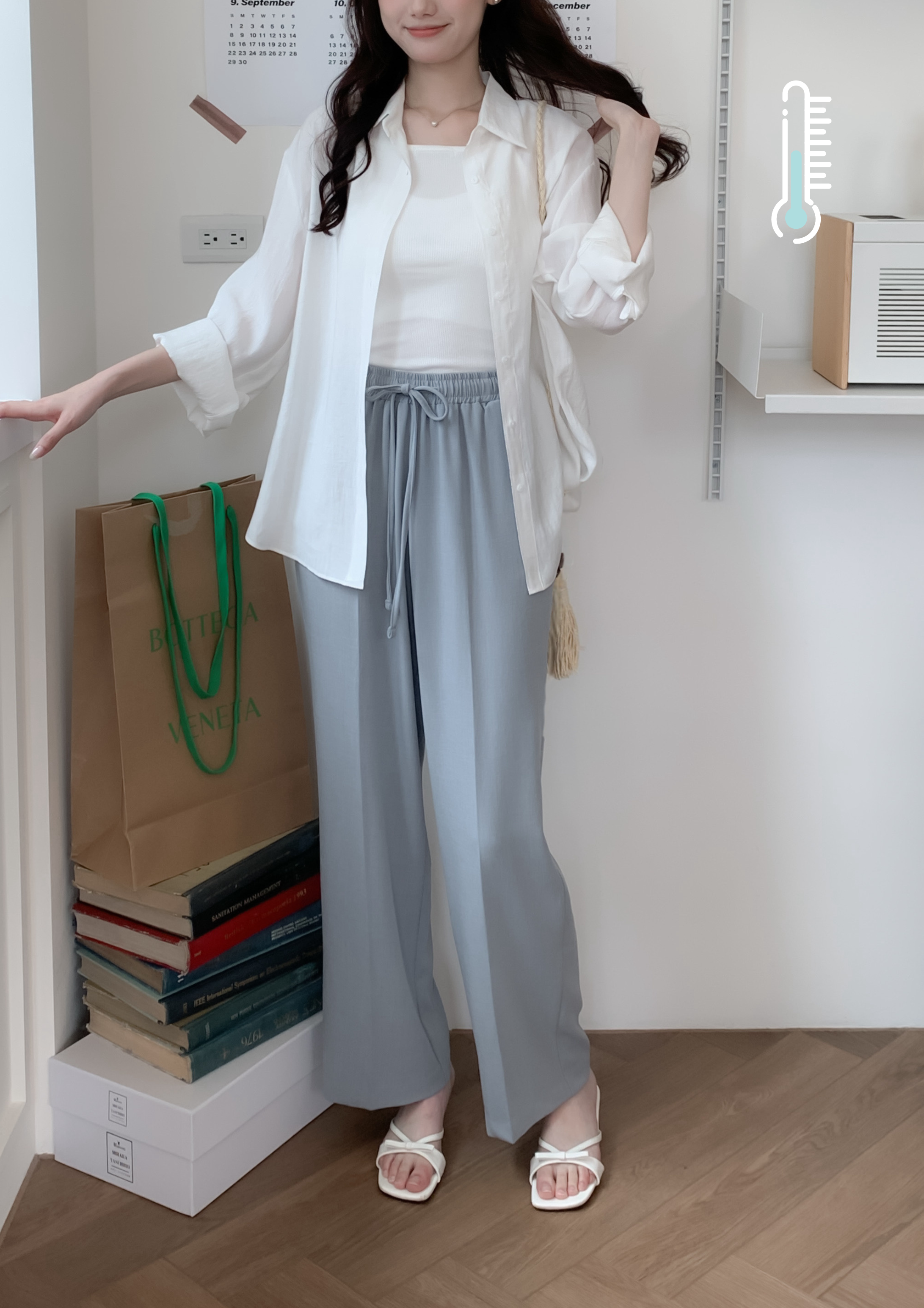 🧊 降溫冰絲夏日亞麻防曬褲  ( 3 colors )