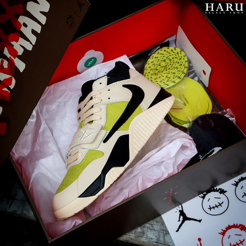 Travis Scott x Jordan Jumpman Jack TR  “Bright Cactus”  米色 螢光綠 倒鉤 復古休閒鞋 FZ8117-102