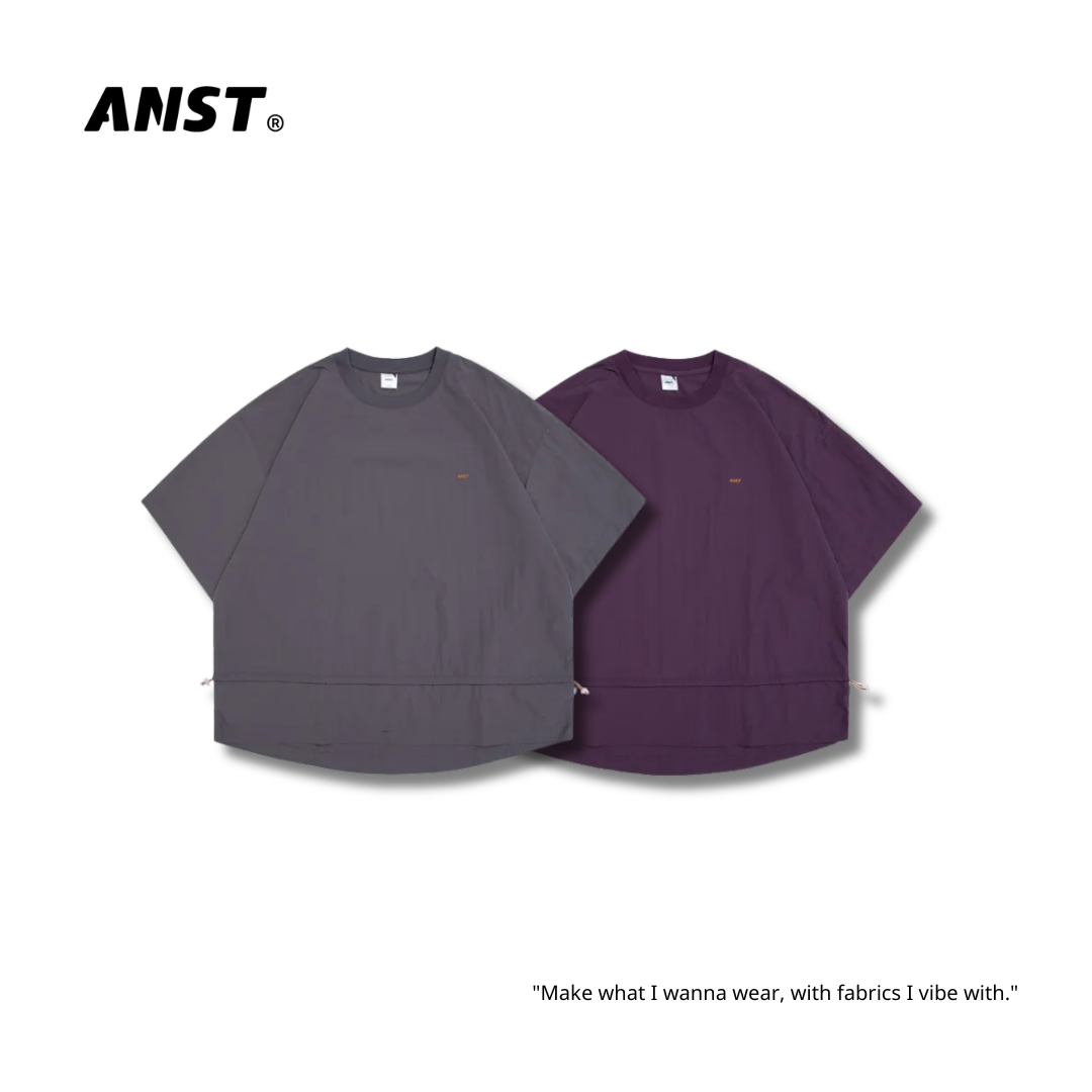 "現貨" ANST LOGO刺繡抽繩短T AN.56