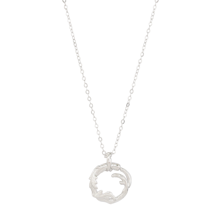 純銀對鍊，情侶項鍊 橡樹圓環映堅定情意，刻畫專屬守護（4045男款）