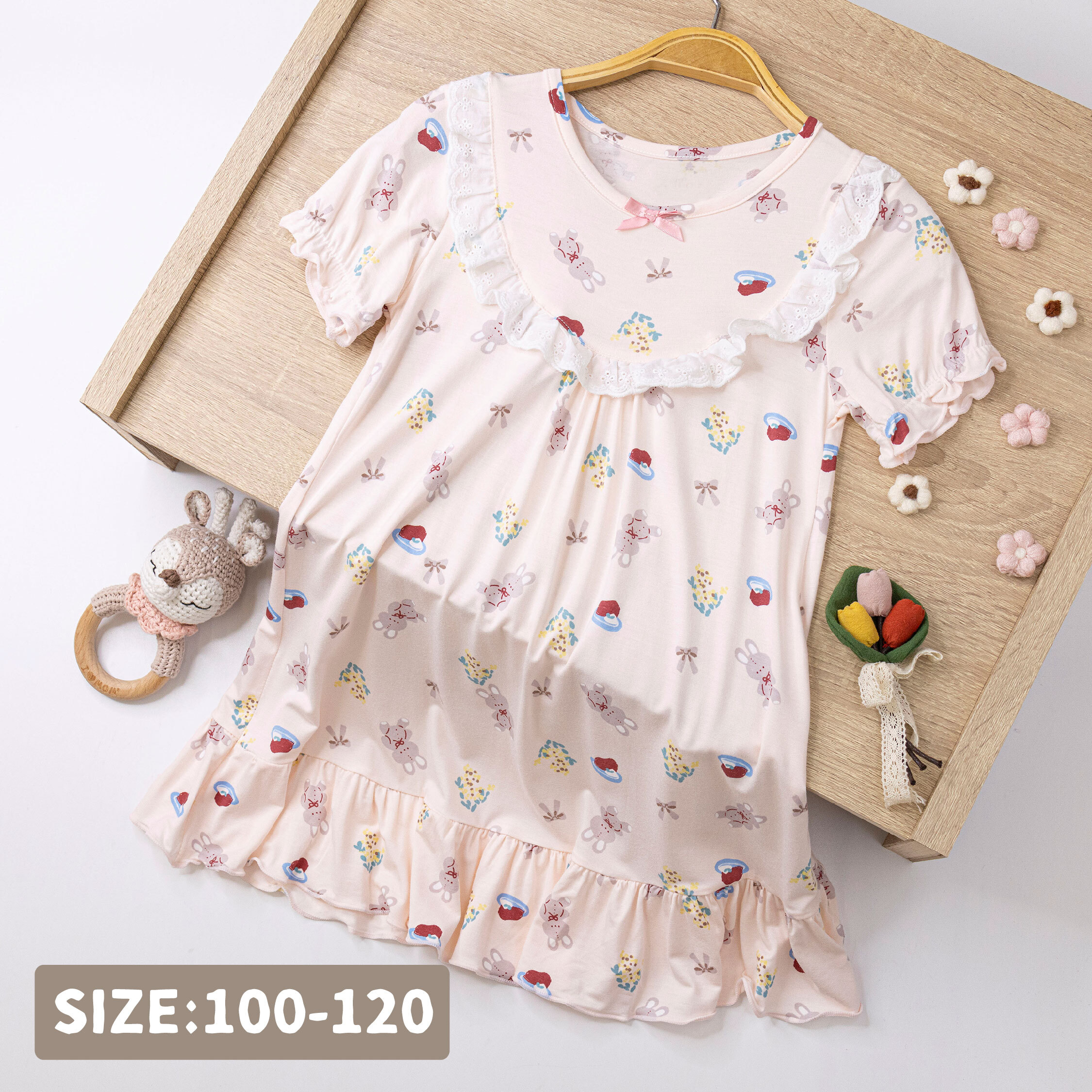 【JL0229】兔兔下午茶時光舒適睡裙/居家服