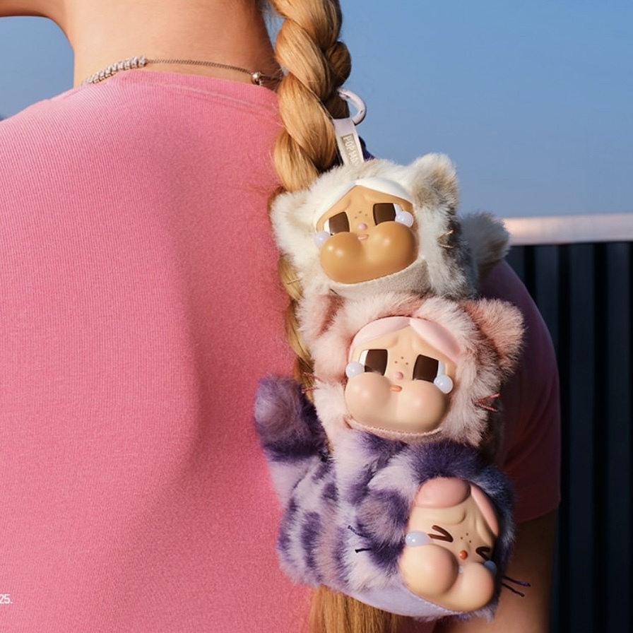 POPMART泡泡瑪特 CRYBABY 豹豹貓貓系列 盲盒 搪膠臉 單小盒入 哭哭寶貝 吊飾