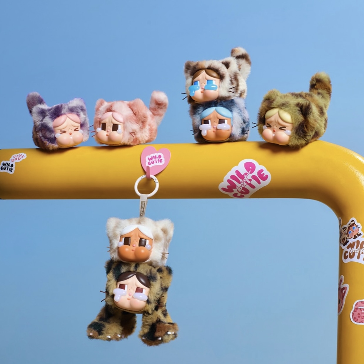 POPMART泡泡瑪特 CRYBABY 豹豹貓貓系列 盲盒 搪膠臉 單小盒入 哭哭寶貝 吊飾