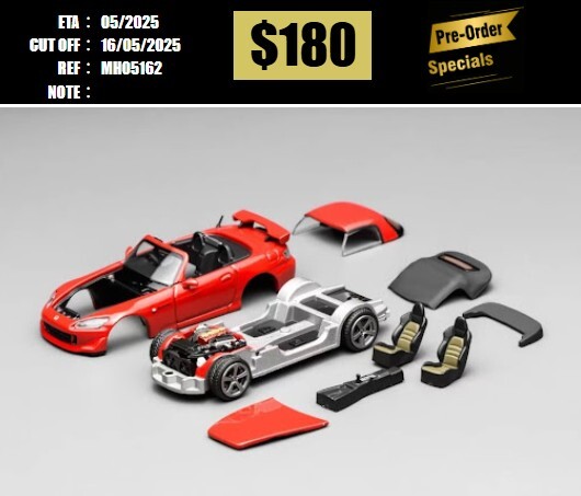 PO-$180 * MOTORHELIX * 1:64 HONDA S2000 TYPE S F1 RED [OD16/05]