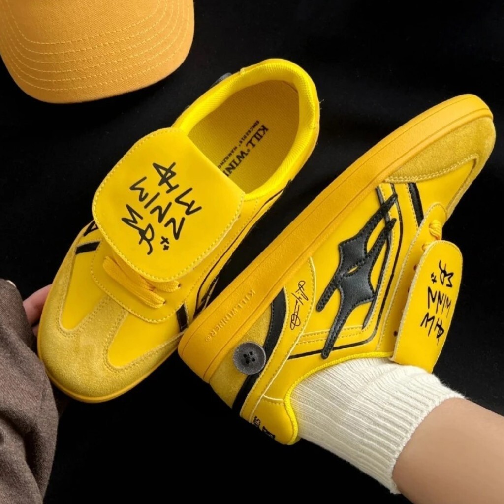 品牌代理授權 買鞋送禮物 張員瑛同款 Killwinner 德訓鞋 麂皮 黑黃 鬼塚虎 KWDX240302