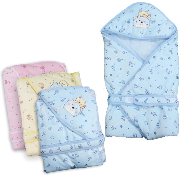 Koma Land: 嬰兒印花絲絨斗篷抱毯 (魔術貼款) BE099