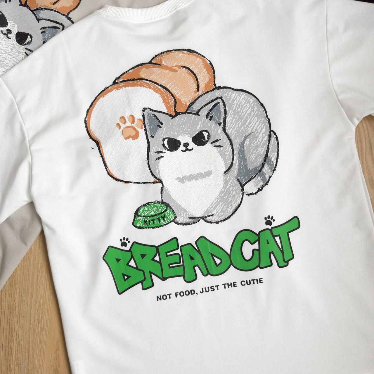 韓國短袖 BREADCAT 貓咪麵包插畫風印花短T 80898