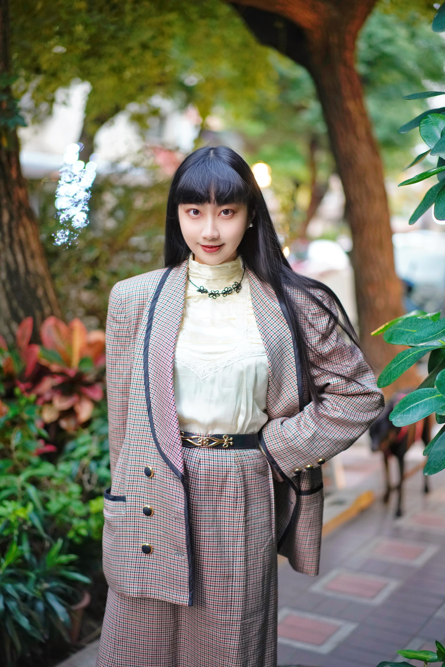 Vintage Set/古著千鳥格西裝套裝