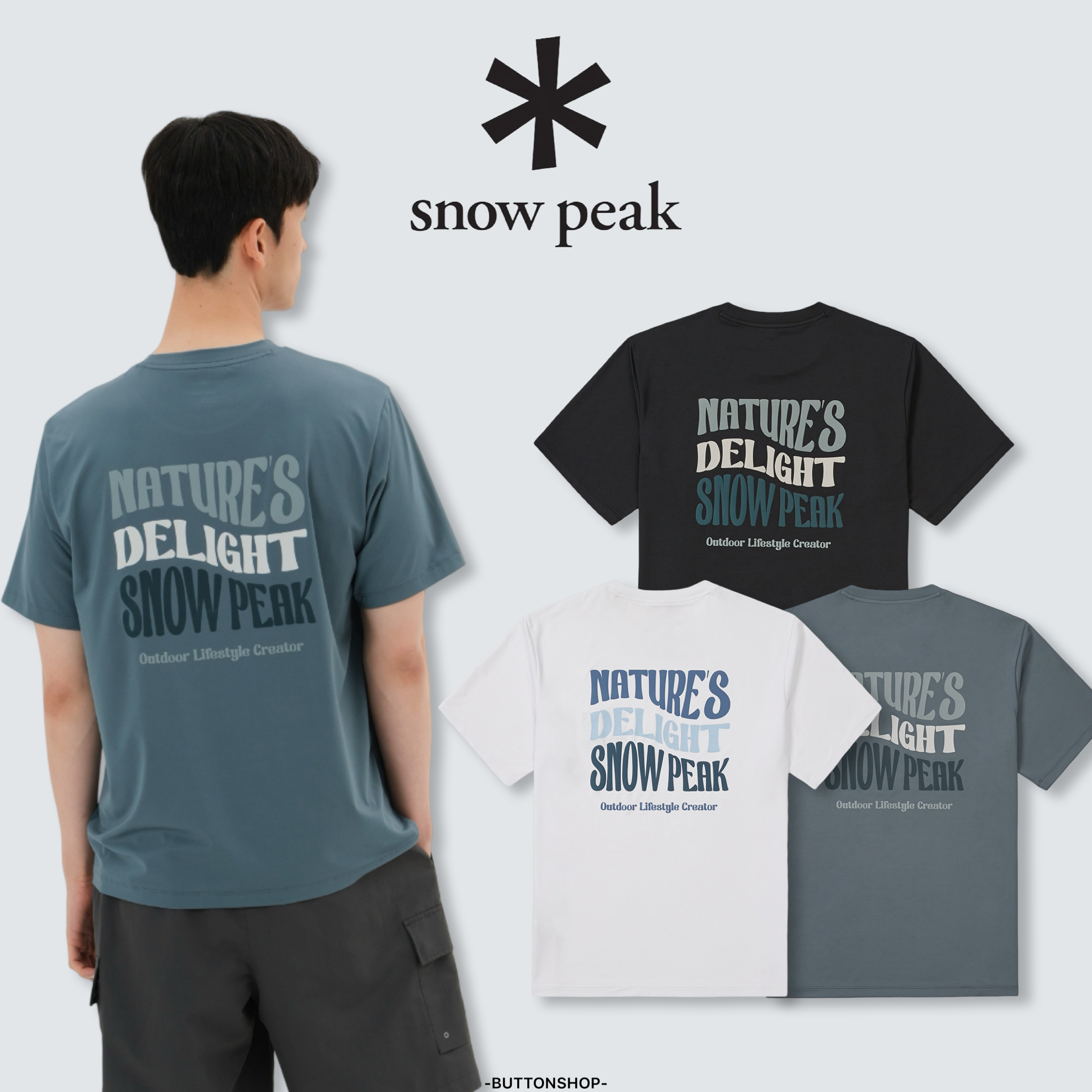 【現貨】snow peak Water Lettering Short Sleeve T-shirt  水波浪字體文字短tee S25MMWSW02