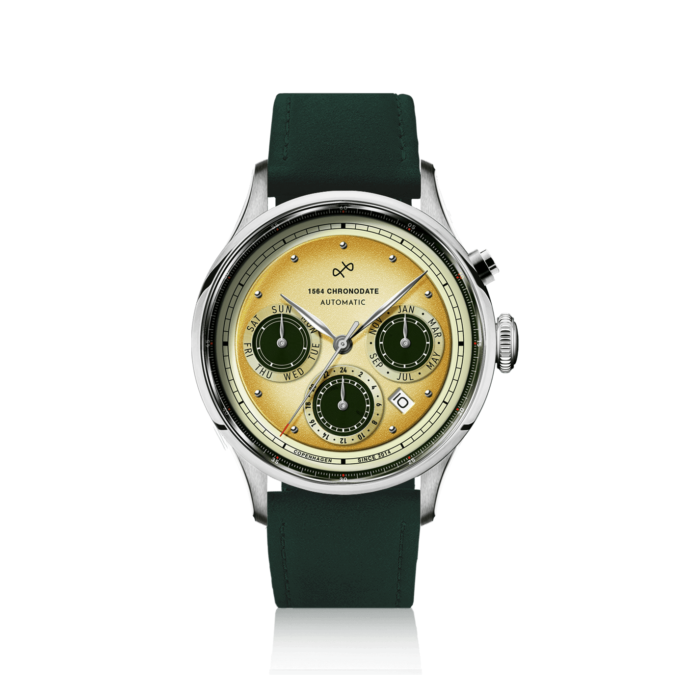 1564 Chronodate Automatic - Steel/Limoncello