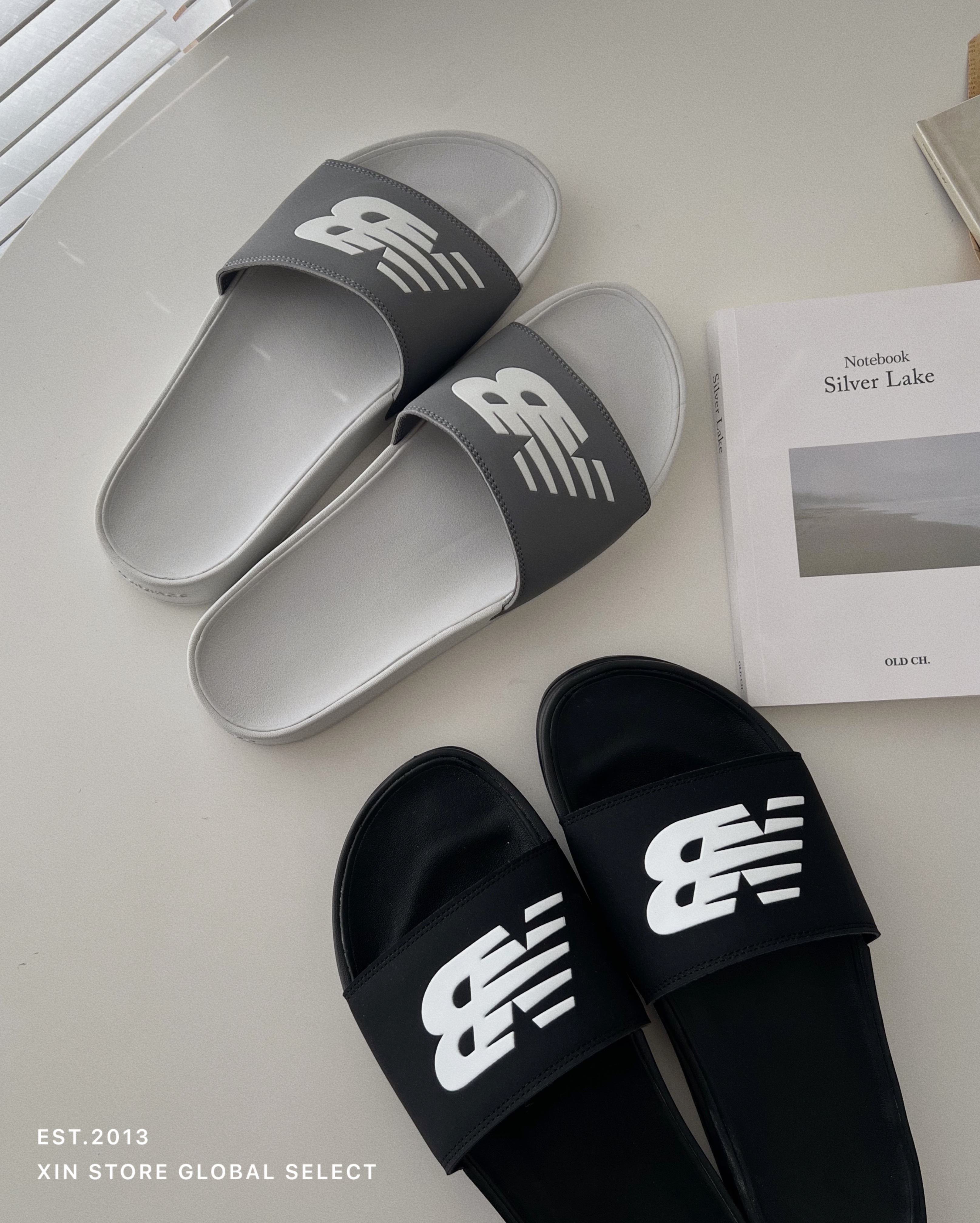 New Balance NB Klutch 200 Slide 經典Logo 海綿 拖鞋 霧灰 黑 森林綠