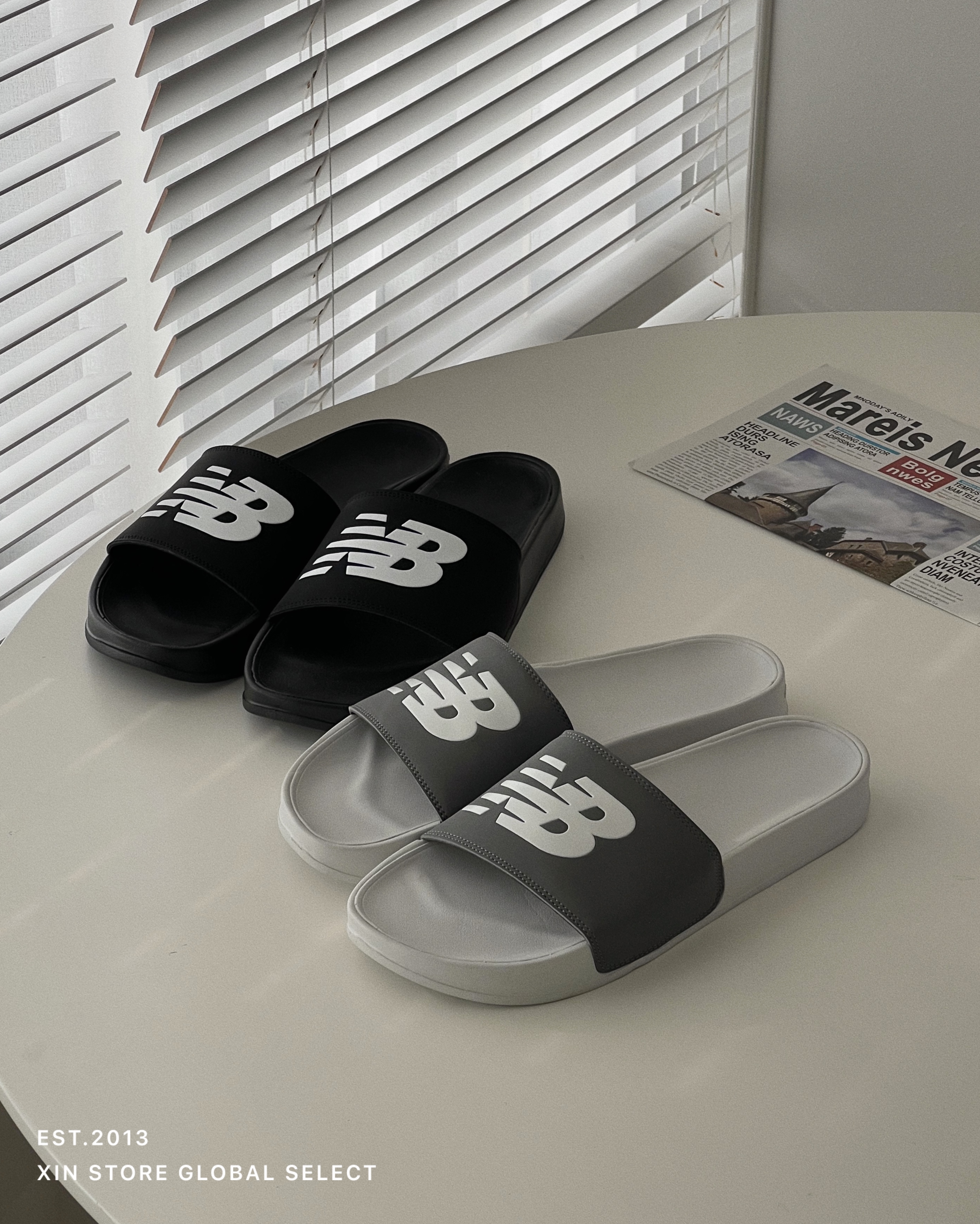 New Balance NB Klutch 200 Slide 經典Logo 海綿 拖鞋 霧灰 黑 森林綠