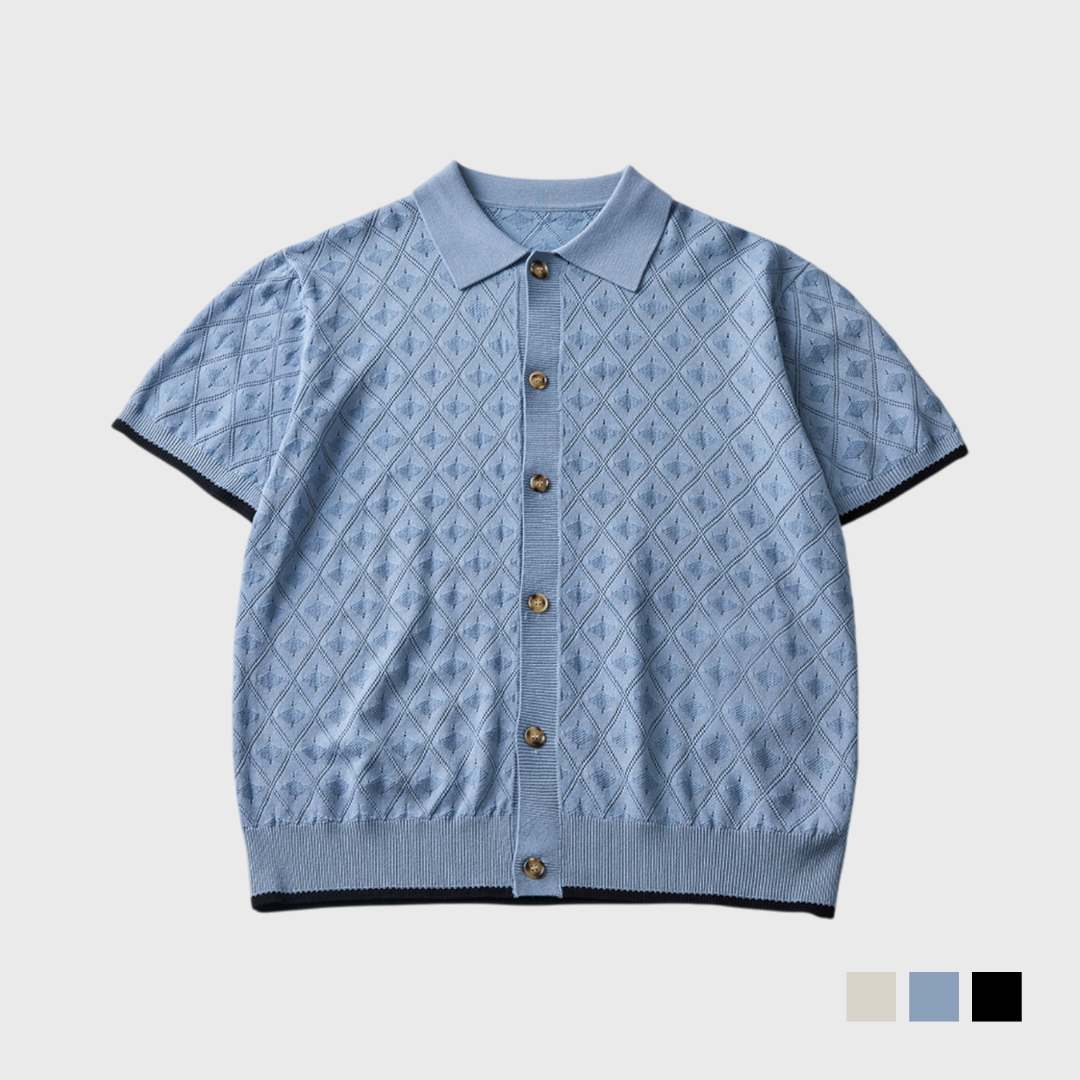 幾何肌理針織襯衫