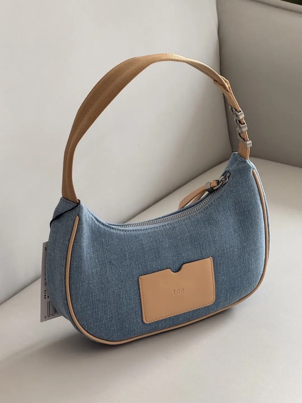 LEE 學院風 牛仔藍 斜紋 單肩包 手提包 腋下包 / 預購