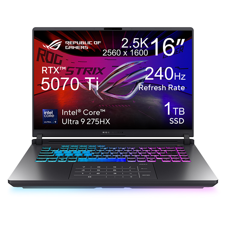 ASUS ROG Strix G16 16" (240Hz, Intel Ultra 9-275HX, 32GB+1TB SSD, RTX5070Ti) G615LR-S5173W