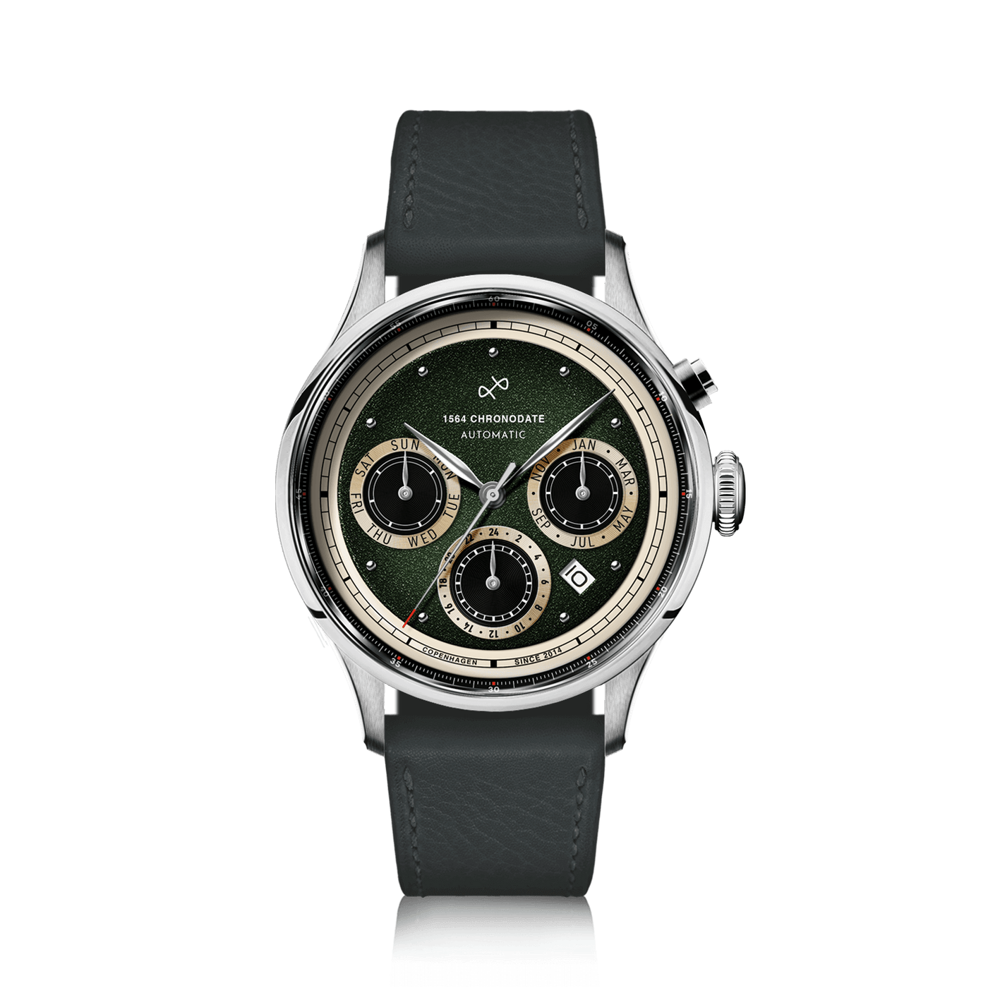 1564 Chronodate Automatic - Steel/Garnish Green