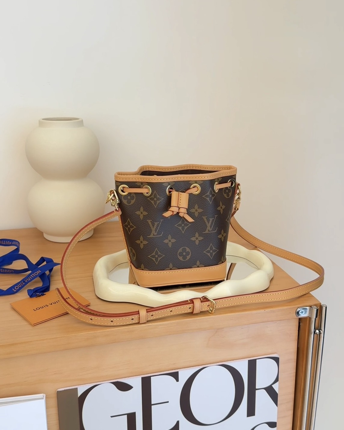 LV｜NANO NOE 水桶包 棕色老花