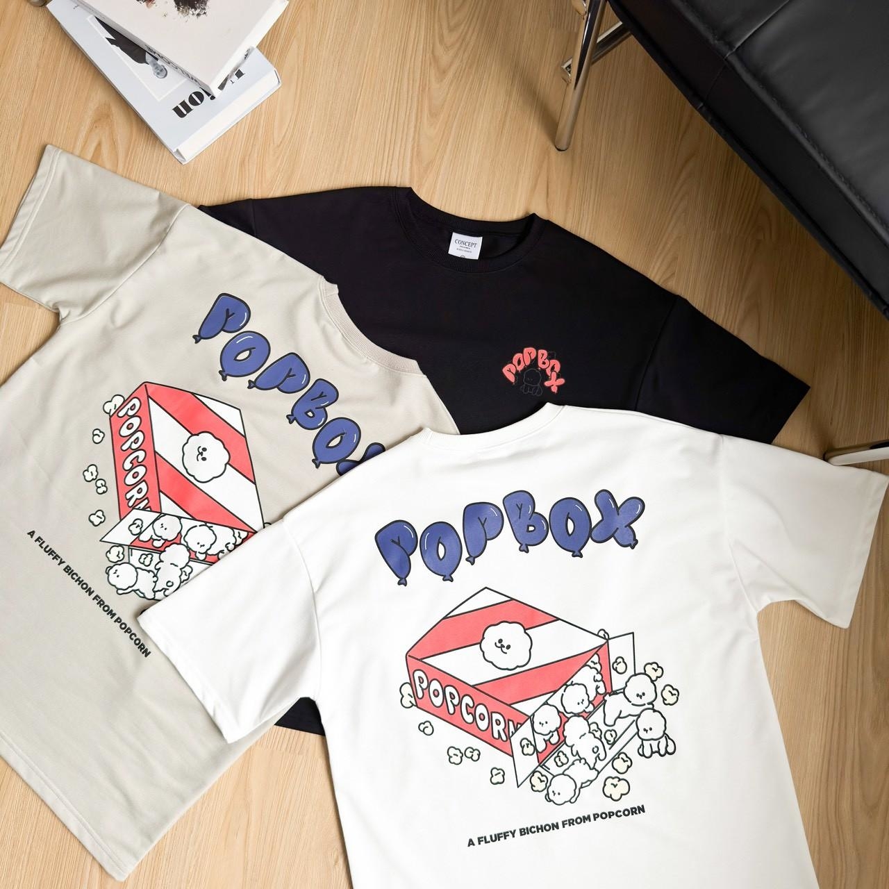 韓國短袖 POPBOX 狗狗爆米花印花短T 80899