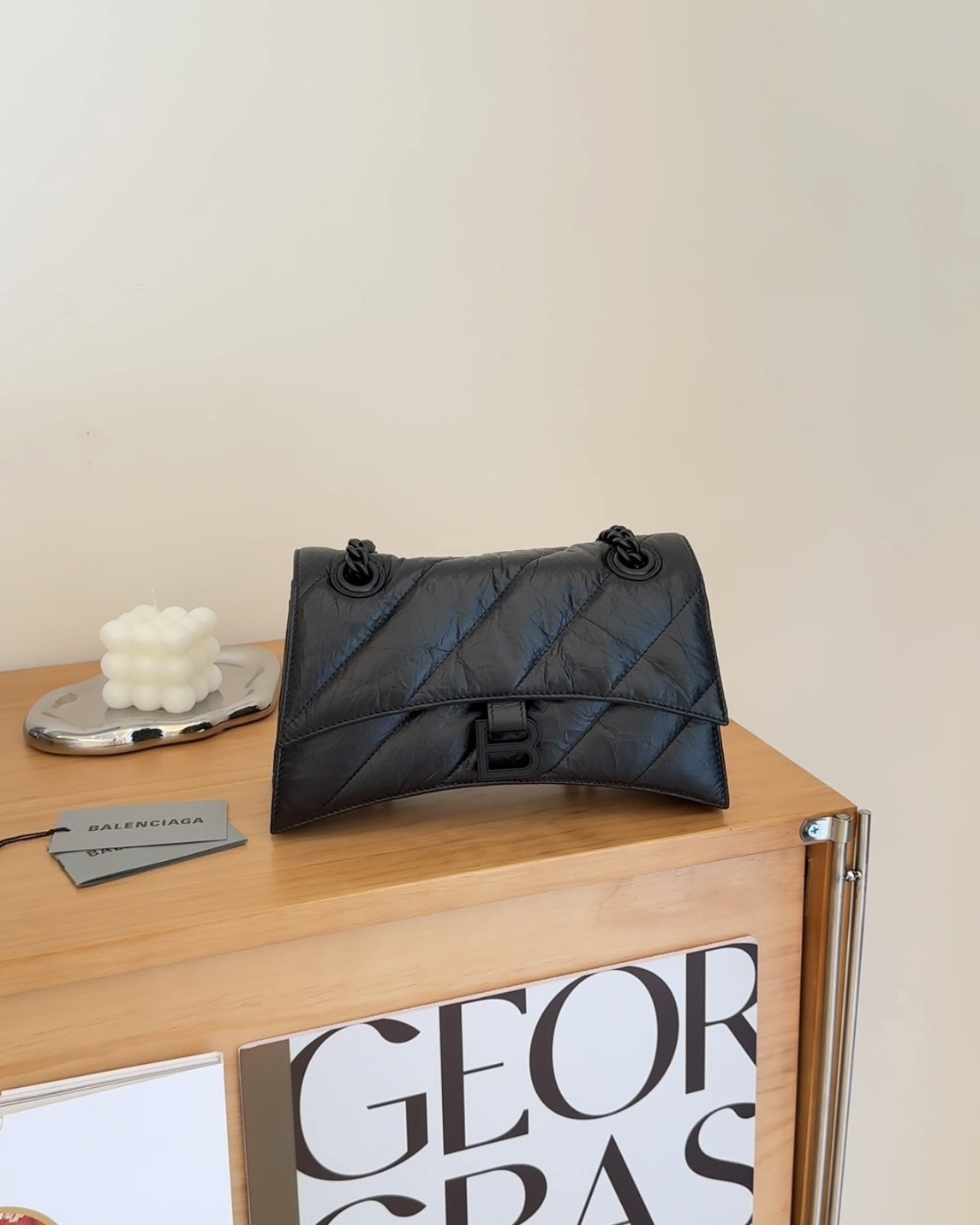 BALENCIAGA｜CRUSH 小號鏈條包 全黑