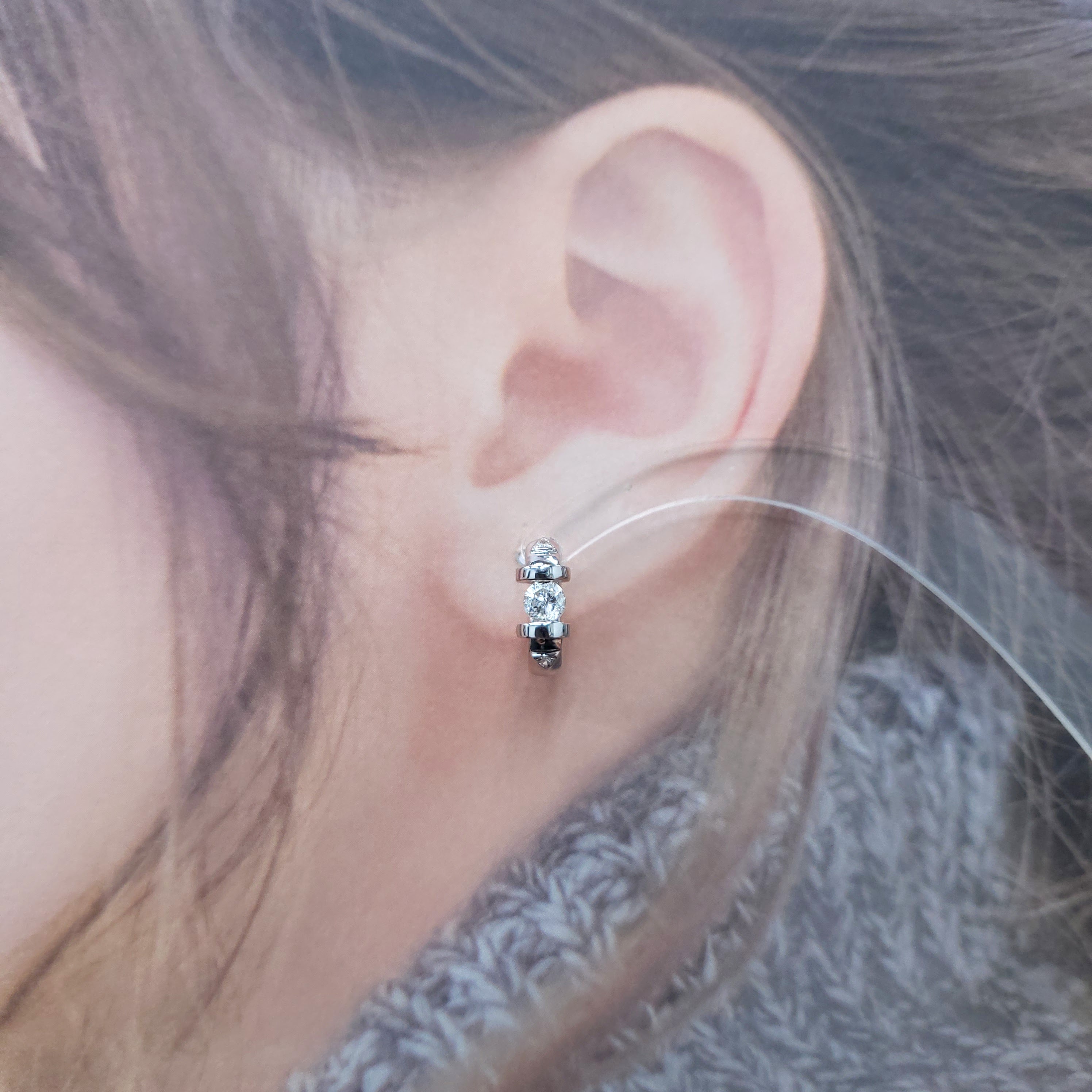 18K White Gold 0.54ct Diamond Hoop Earrings