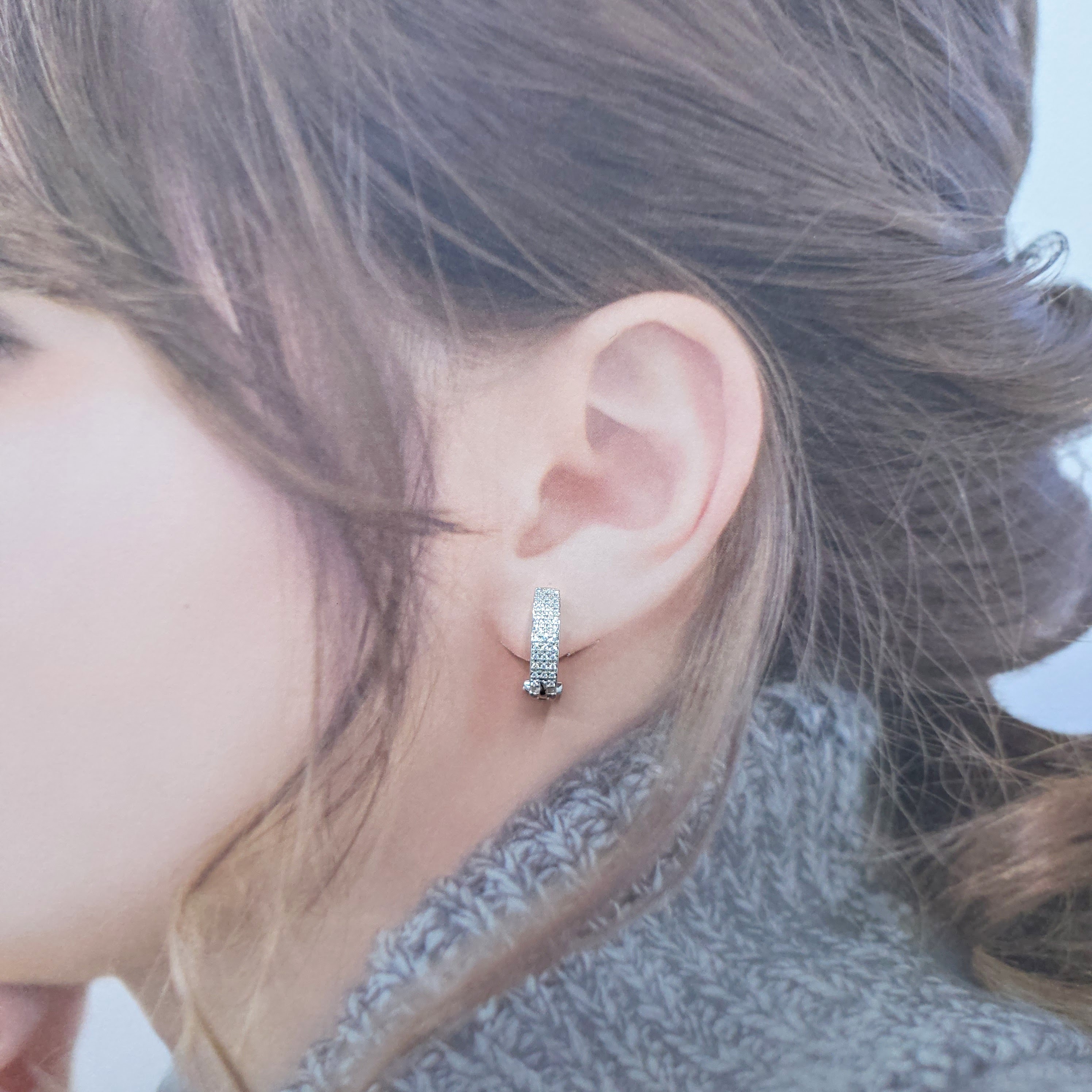 18K White Gold 0.35ct Diamond Hoop Earrings