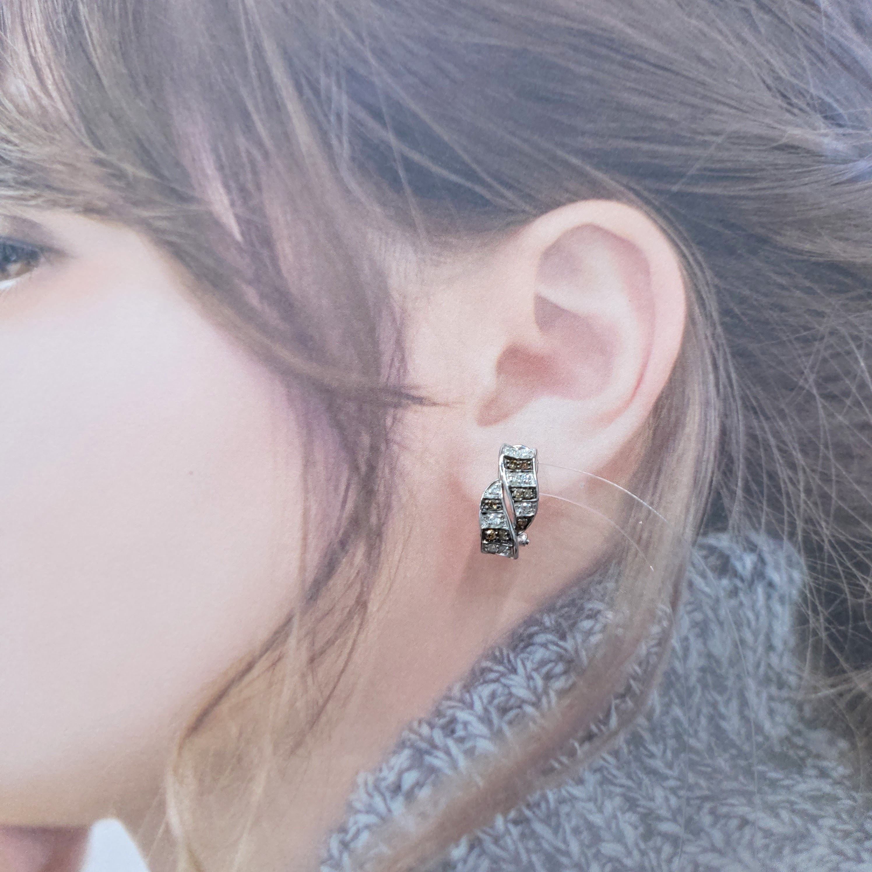 18K White Gold 0.76ct Diamond Hoop Earrings