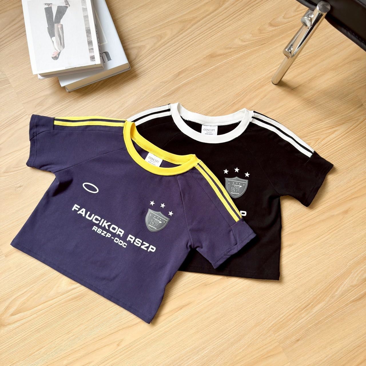 韓國短袖 FAUCIKOR RSZP 織帶短版合身短T 80905