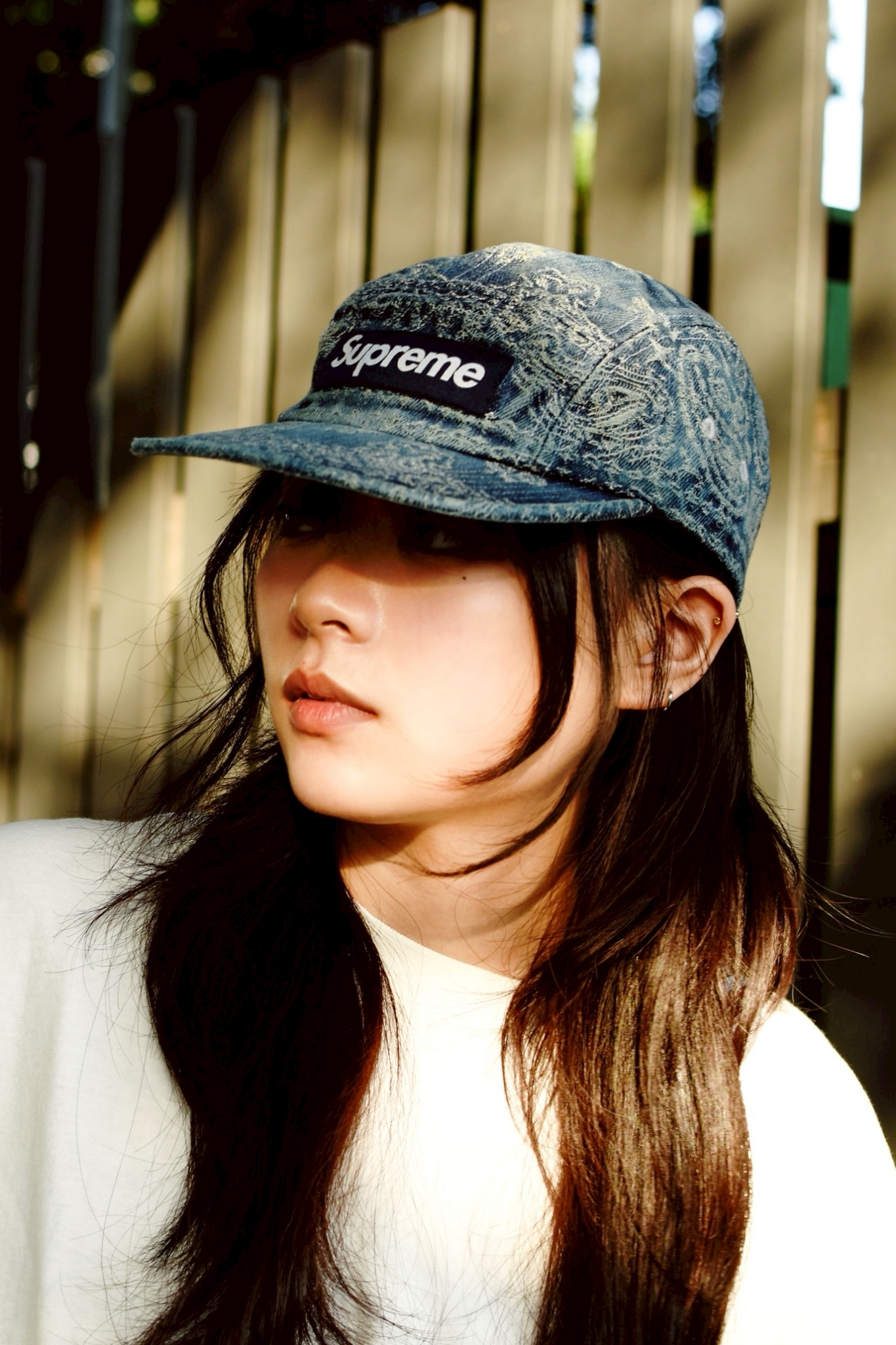 ☆ETW☆【EASY TO WEAR】Supreme Bandana Jacquard Denim Camp Cap 變形蟲  五分割 老帽