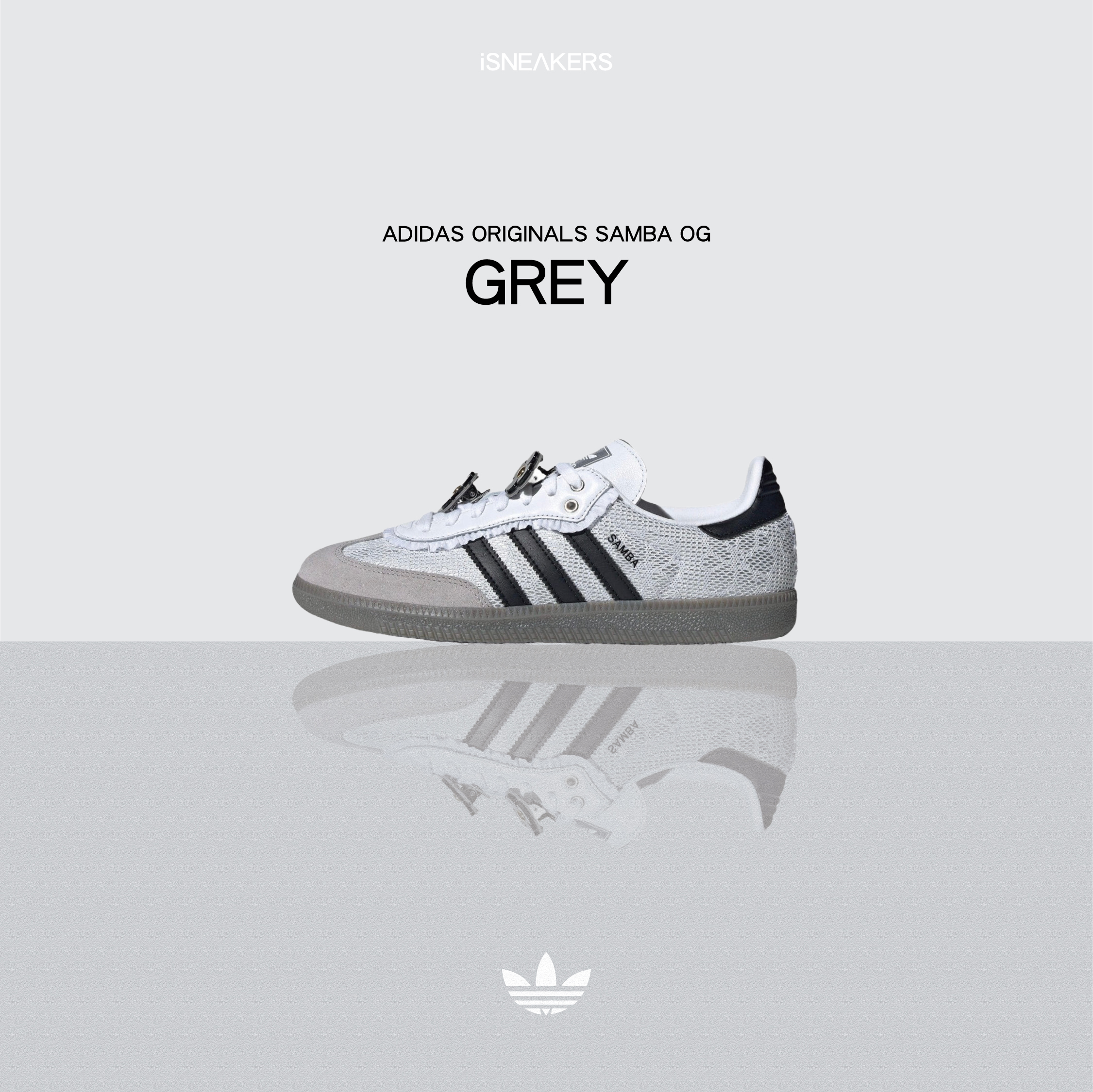 iSNEAKERS｜Adidas Originals Samba OG "Grey" 小花蕾絲 IH3371